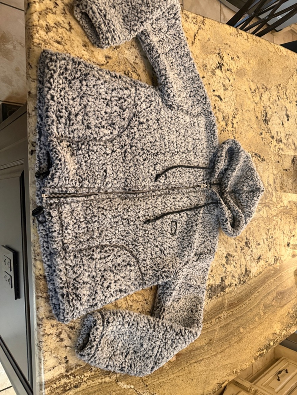 Rip Curl Plush Sherpa Hooded Jacket - Gray - Picture 2 of 5